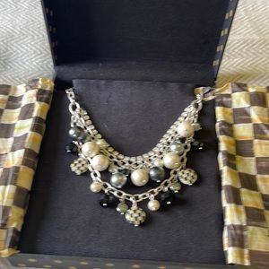 Mackenzie-Childs statement necklace w original box courtly check